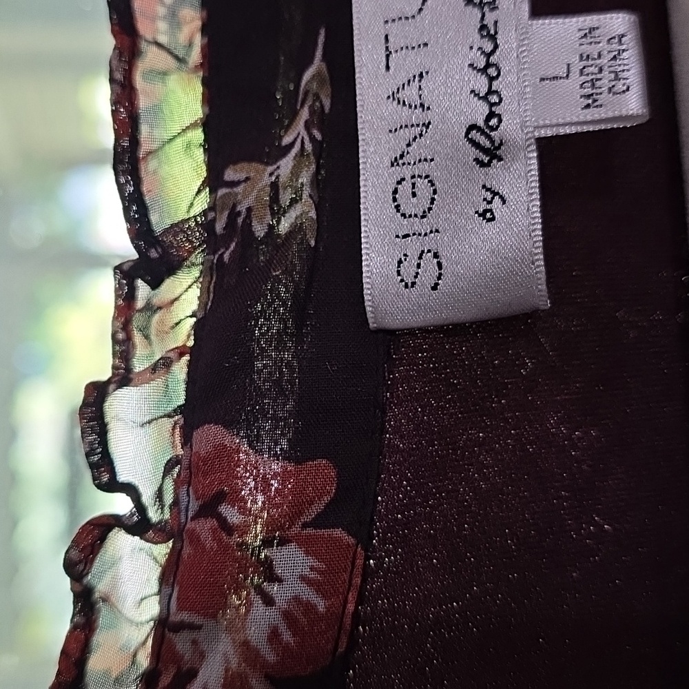 Signature By Robbie Bee Women's BoHo Dress Brown Fall Floral Lined Sz L EUC - Picture 4 of 14